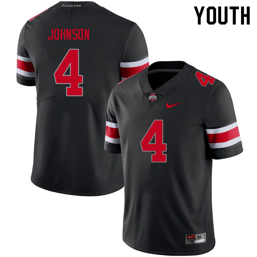 Ohio State Buckeyes JK Johnson Youth #4 Blackout Authentic Stitched College Football Jersey